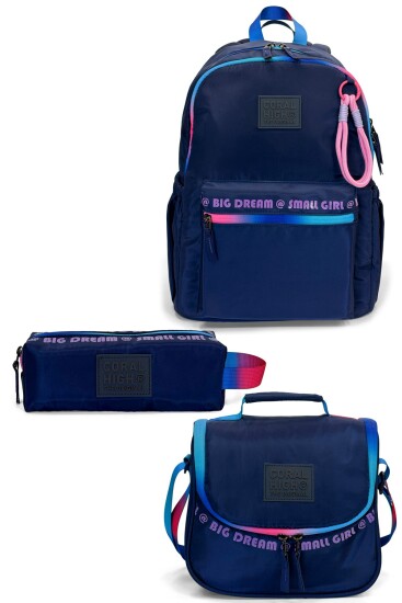 Coral High Lacivert 3'lü Okul Çanta Seti SET0124425 
