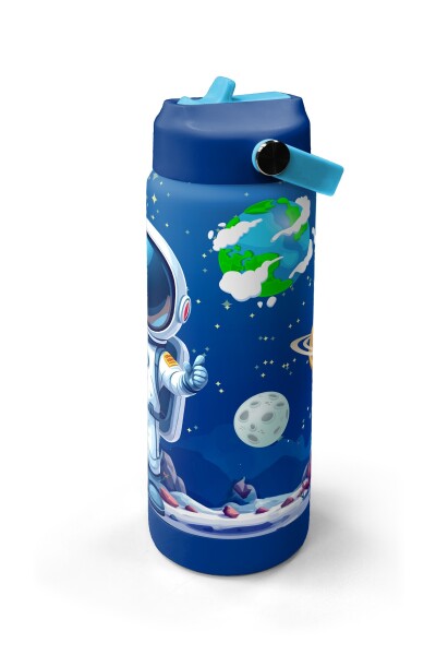 Coral High Lacivert Astronot Desenli Katlanır Ağızlıklı Çelik Termos 650 ml 38334 - 4