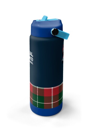 Coral High Lacivert Ekose Fiyonk Desenli Katlanır Ağızlıklı Çelik Termos 650 ml 38307 - 4