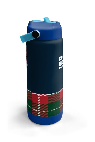 Coral High Lacivert Ekose Fiyonk Desenli Katlanır Ağızlıklı Çelik Termos 650 ml 38307 - 3