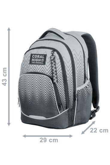 Coral High Lacivert Eskitme Desenli Okul Sırt Çantası 24456 - 7