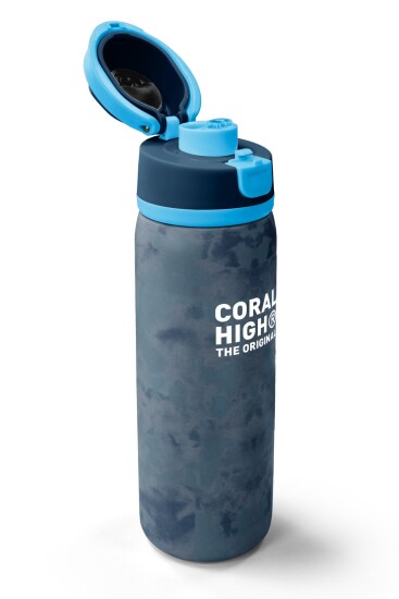 Coral High Lacivert Eskitme Desenli Pipetli ve Direkt İçim Çelik Termos 800 ml 38586 - 3