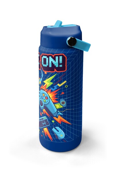 Coral High Lacivert Game Desenli Katlanır Ağızlıklı Çelik Termos 650 ml 38333 - 4