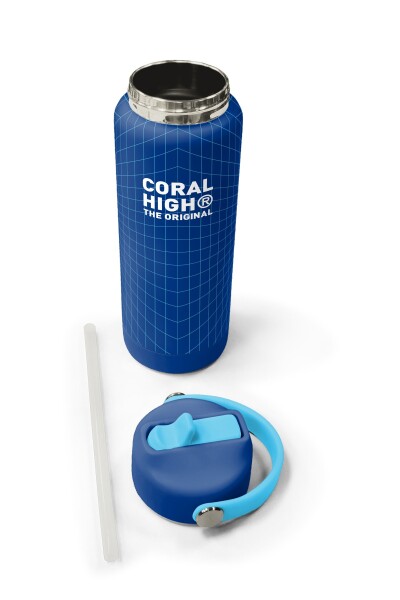 Coral High Lacivert Game Desenli Katlanır Ağızlıklı Çelik Termos 650 ml 38333 - 5