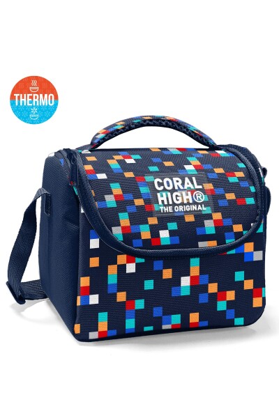 Coral High Lacivert Geometrik Desenli 3’lü Okul Çanta Seti SET0133235 - 3