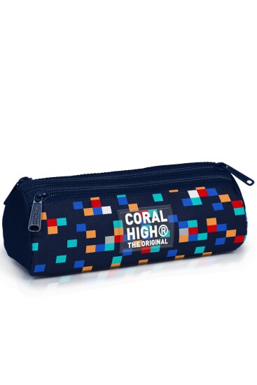 Coral High Lacivert Geometrik Desenli 3’lü Okul Çanta Seti SET0133235 - 4