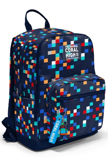 Coral High Lacivert Geometrik Desenli Okul Sırt Çantası 33235 