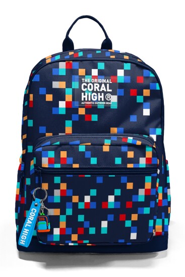 Coral High Lacivert Geometrik Desenli Okul Sırt Çantası 33235 - 6