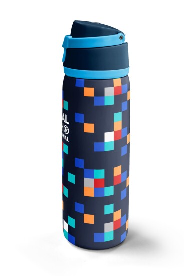 Coral High Lacivert Geometrik Desenli Pipetli ve Direkt İçim Çelik Termos 800 ml 38513 - 5