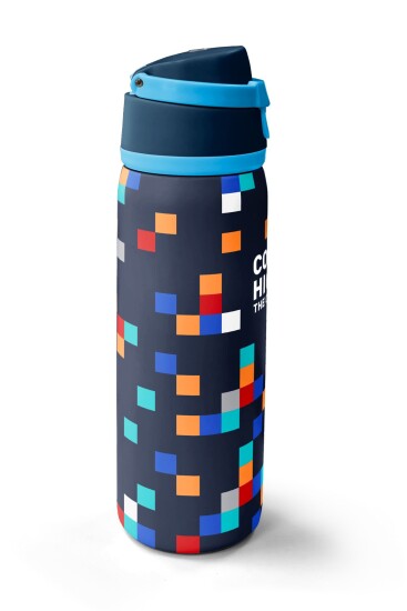 Coral High Lacivert Geometrik Desenli Pipetli ve Direkt İçim Çelik Termos 800 ml 38513 - 4
