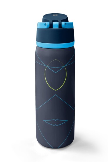 Coral High Lacivert Geometrik Desenli Pipetli ve Direkt İçim Çelik Termos 800 ml 38573 - 6