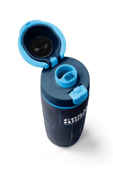 Coral High Lacivert Geometrik Desenli Pipetli ve Direkt İçim Çelik Termos 800 ml 38573 - 7