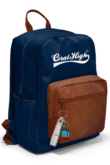Coral High Lacivert Kahverengi Okul Sırt Çantası 33236 - 1