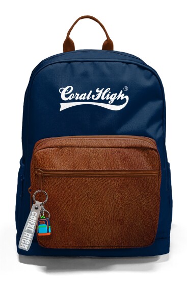Coral High Lacivert Kahverengi Okul Sırt Çantası 33236 - 7