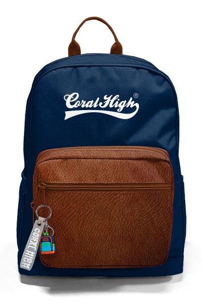 Coral High Lacivert Kahverengi Okul Sırt Çantası 33236 - 7