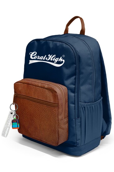 Coral High Lacivert Kahverengi Okul Sırt Çantası 33236 - 8