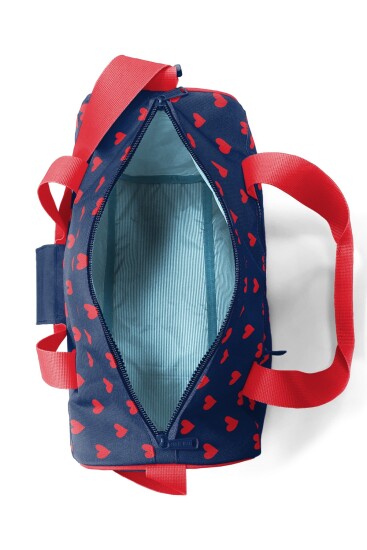 Coral High Lacivert Kırmızı Kalp Desenli Spor Çantası 27547 - 6