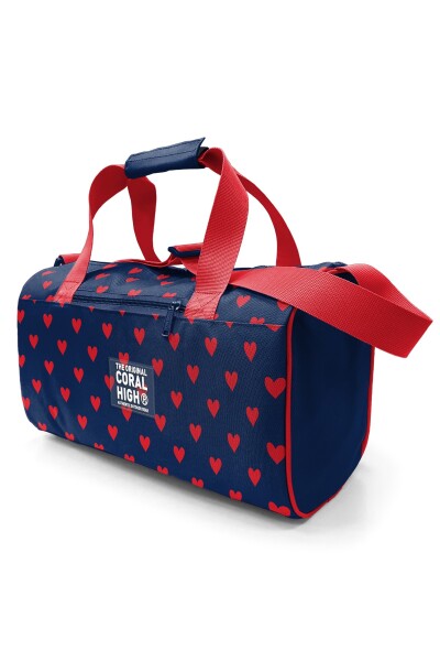 Coral High Lacivert Kırmızı Kalp Desenli Spor Çantası 27547 - 10