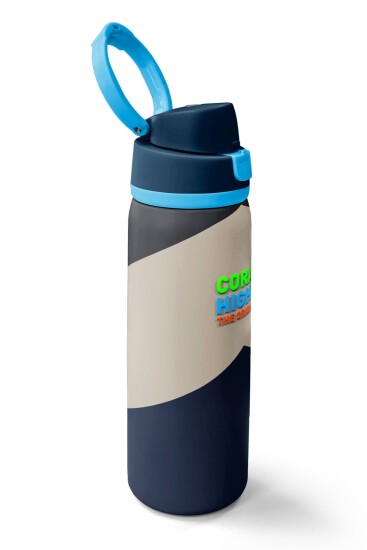 Coral High Lacivert Koyu Gri Bej Desenli Pipetli ve Direkt İçim Çelik Termos 800 ml 38553 - 2