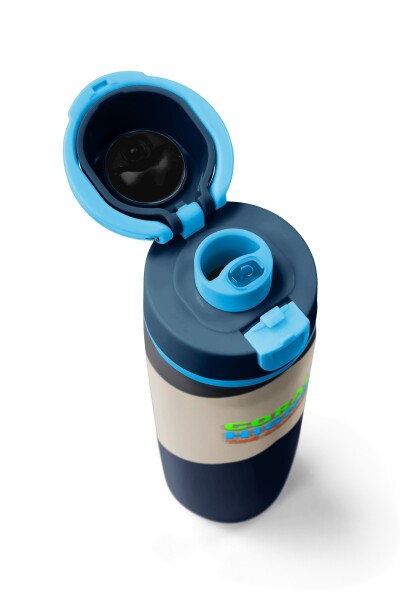 Coral High Lacivert Koyu Gri Bej Desenli Pipetli ve Direkt İçim Çelik Termos 800 ml 38553 - 7