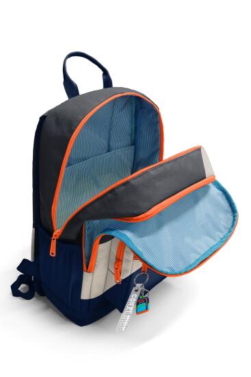 Coral High Lacivert Koyu Gri Bej Renkli Okul Sırt Çantası 23693 - 3