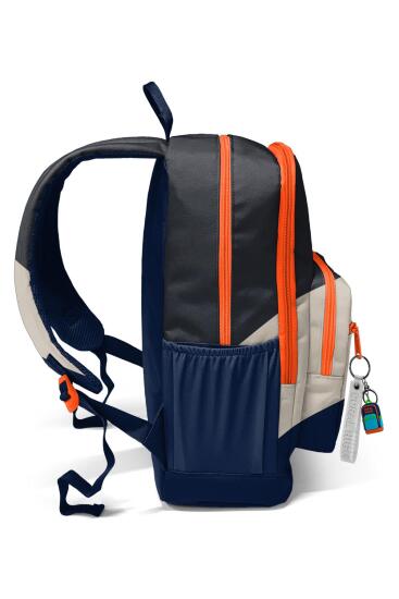 Coral High Lacivert Koyu Gri Bej Renkli Okul Sırt Çantası 23693 - 5