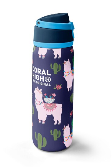 Coral High Lacivert Lama Desenli Pipetli ve Direkt İçim Çelik Termos 800 ml 38574 - 4