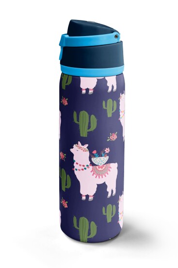 Coral High Lacivert Lama Desenli Pipetli ve Direkt İçim Çelik Termos 800 ml 38574 - 5