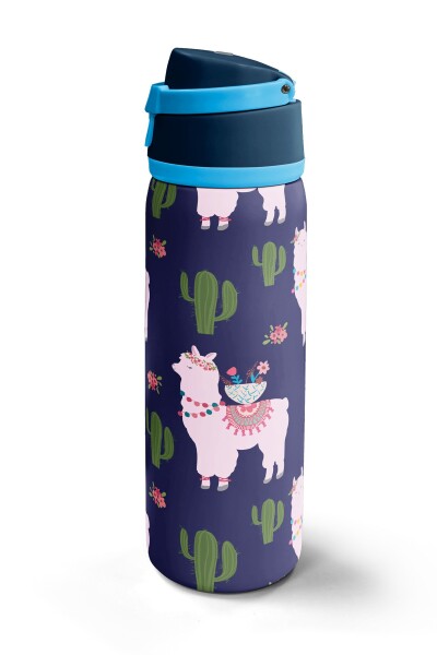 Coral High Lacivert Lama Desenli Pipetli ve Direkt İçim Çelik Termos 800 ml 38574 - 5