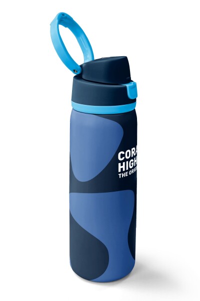 Coral High Lacivert Mavi Desenli Pipetli ve Direkt İçim Çelik Termos 800 ml 38548 - 2