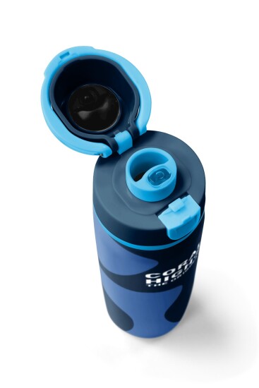Coral High Lacivert Mavi Desenli Pipetli ve Direkt İçim Çelik Termos 800 ml 38548 - 7