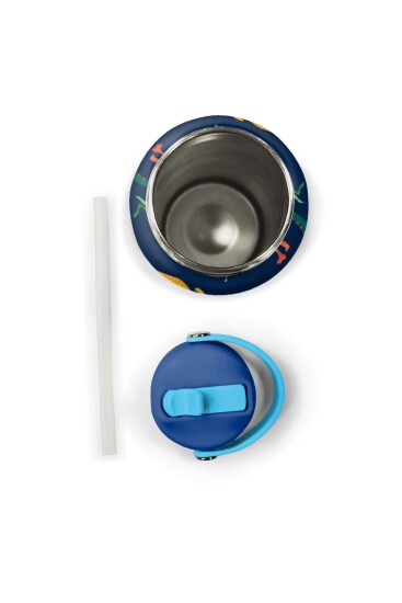 Coral High Lacivert Mavi Dinozor Desenli Katlanır Ağızlıklı Çelik Termos 650 ml 38386 - 6