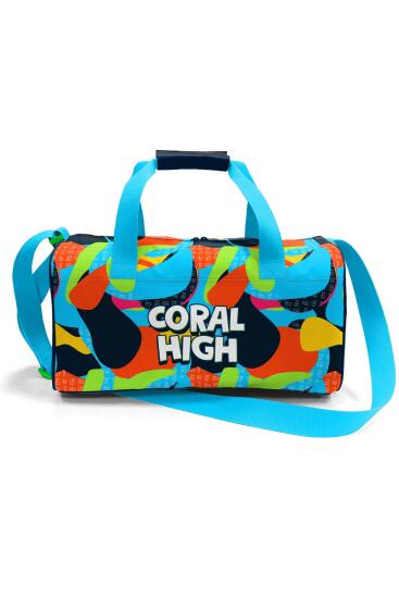 Coral High Lacivert Mavi Graffiti Desenli Spor Çantası 27524 - 3
