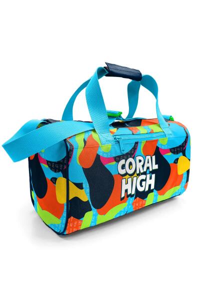 Coral High Lacivert Mavi Graffiti Desenli Spor Çantası 27524 - 1