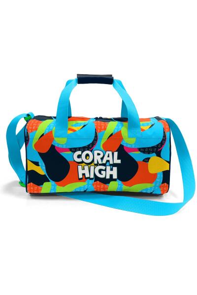 Coral High Lacivert Mavi Graffiti Desenli Spor Çantası 27524 - 3