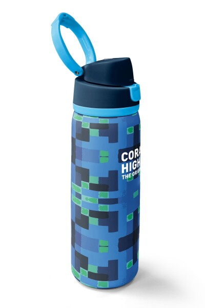 Coral High Lacivert Mavi Renkli Desenli Pipetli ve Direkt İçim Çelik Termos 800 ml 38568 - 2