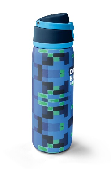 Coral High Lacivert Mavi Renkli Desenli Pipetli ve Direkt İçim Çelik Termos 800 ml 38568 - 4