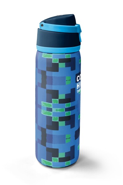 Coral High Lacivert Mavi Renkli Desenli Pipetli ve Direkt İçim Çelik Termos 800 ml 38568 - 4