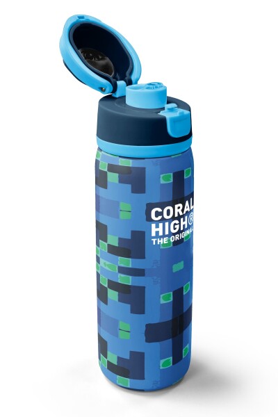 Coral High Lacivert Mavi Renkli Desenli Pipetli ve Direkt İçim Çelik Termos 800 ml 38568 - 3