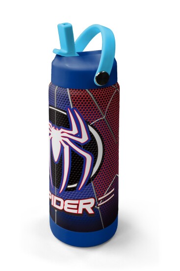 Coral High Lacivert Örümcek Desenli Katlanır Ağızlıklı Çelik Termos 650 ml 38375 - 2