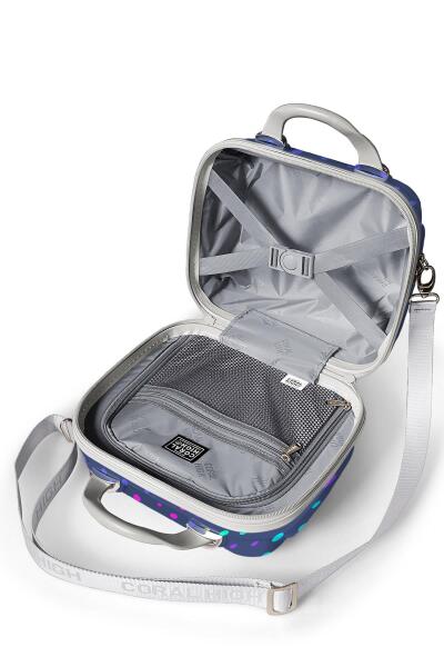 Coral High Lacivert Puantiye Desenli Omuz Askılı PC Makyaj Çantası 16901 - 4