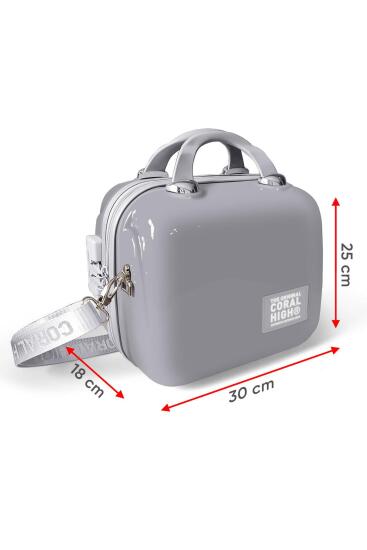 Coral High Lacivert Puantiye Desenli Omuz Askılı PC Makyaj Çantası 16901 - 6