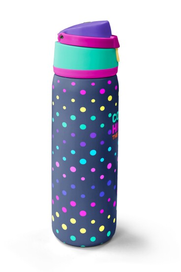 Coral High Lacivert Puantiyeli Desenli Pipetli ve Direkt İçim Çelik Termos 800 ml 38534 - 4