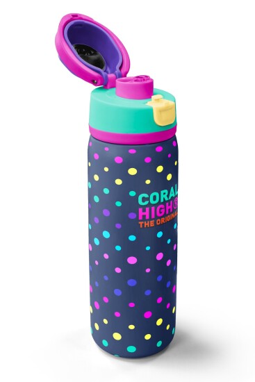 Coral High Lacivert Puantiyeli Desenli Pipetli ve Direkt İçim Çelik Termos 800 ml 38534 - 3