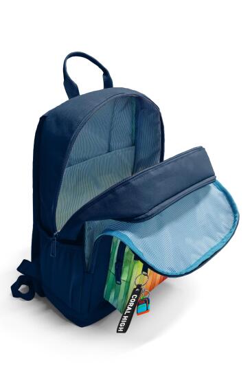 Coral High Lacivert Renkli Çizgili Okul Sırt Çantası 23690 - 3