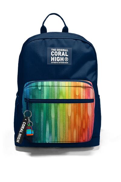 Coral High Lacivert Renkli Çizgili Okul Sırt Çantası 23690 - 6