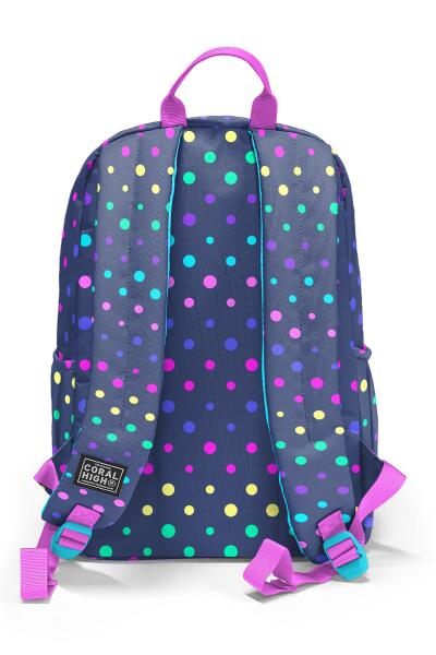 Coral High Lacivert Renkli Puantiyeli Okul Sırt Çantası 23672 - 2