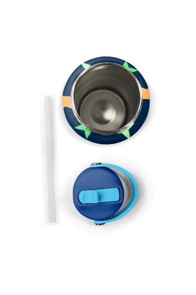 Coral High Lacivert Renkli Yıldız Desenli Katlanır Ağızlıklı Çelik Termos 650 ml 38309 - 6