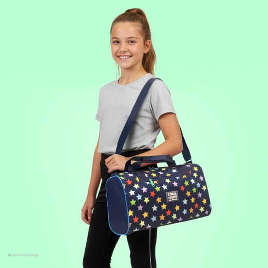 Coral High Lacivert Renkli Yıldız Desenli Spor Çantası 27545 - 4