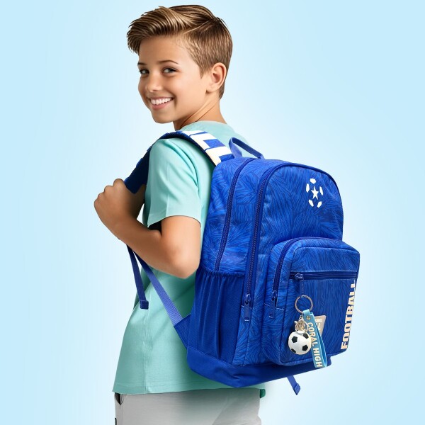 Coral High Lacivert Saks Futbol Desenli Okul Sırt Çantası 23697 - 4